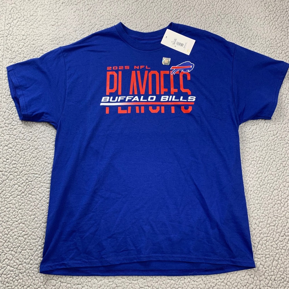 CSA Buffalo Bills T-Shirt Mens‎ XL Blue 2025 NFL Playoffs Graphic Cotton Tee